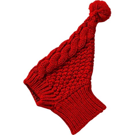 Bonnet d'hiver élégant pour animaux de compagnie, pull en maille respirante avec pompons pour petits chiens, protection contre le froid en extérieur (1/5)