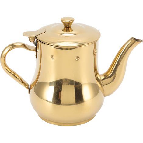 Bouilloire à café et thé en acier inoxydable 500ml, pot à thé avec épices doré pour cuisine