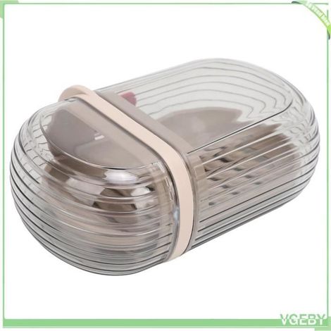 Boîte à savon - V GEBY - Portable - Étanche - Grande capacité - Noir Transparent (1/4)
