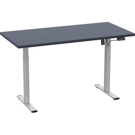 LonaE Schreibtisch elektrische Höhenverstellfunktion 160x80x71-120cm anthrazit, silberfarben.