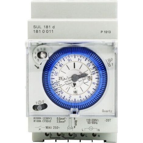 Horloge, sonnerie et minuterie pour tableau électrique Minuterie mécanique analogique 110V-220V, 24 heures, programmable quotidiennement, 15 minutes, réglage de l'heure, relais de commutation SUL181D (1/5)