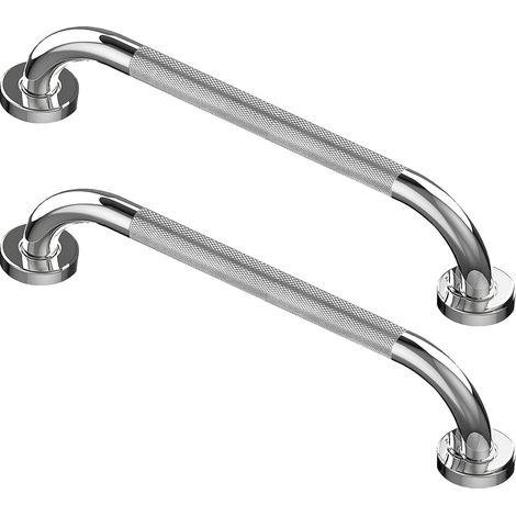 2 Stück Haltegriffe für Senioren 40 CM Wand Verchromt Edelstahl Badezimmer Haltegriff, Dusche Griff, Bad Griff, Duschgriffe für Senior und Behinderte Badewanne Anti-Rutsch-Muster (1/5)