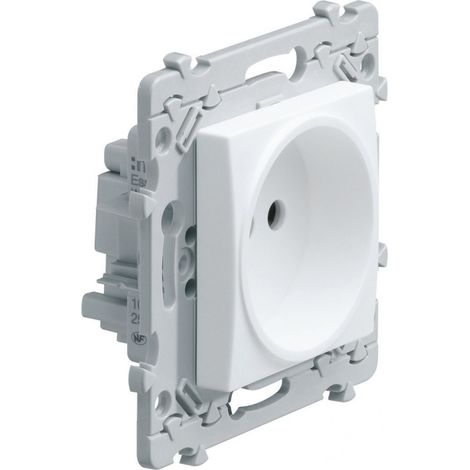 Hager – Prise de courant 2P 16A 250V – Mode de pose à vis – Indice de protection IP20 – Pour installation électrique intérieure