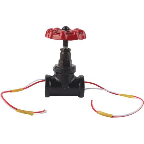 Interrupteur à 3 voies pour lampe robot industriel G1/2, style rétro steampunk, bouton rouge en laiton, fils rouge et blanc, 90-260V (1/5)