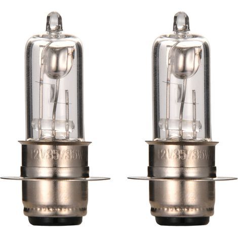 Ampoule de phare de moto P15D 12 V 35 W halogène, lot de 2, compatible avec les phares et feux de route de moto, pièce de rechange d'origine. (1/5)