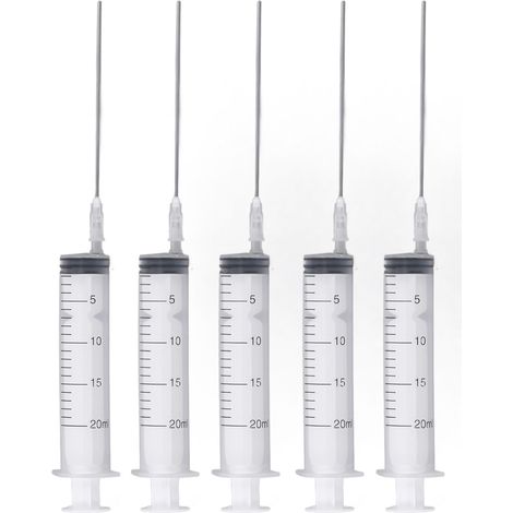 Cartouches d'encre pour imprimante jet d'encre, kit de recharge comprenant 5 seringues de 20 ml et 5 aiguilles plates de 10 cm pour bureau