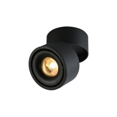 Plafonnier LED d'intérieur 5W, réflecteur orientable, plafonnier, plafonnier tournant et spot au sol, 10x10cm (lumière neutre) (noir) [A-level energy +] (1/5)