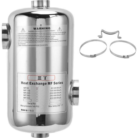 Thermostat de circulation d'échangeur de chaleur pour piscine de 25 kW, adapté aux équipements de spa. (1/5)