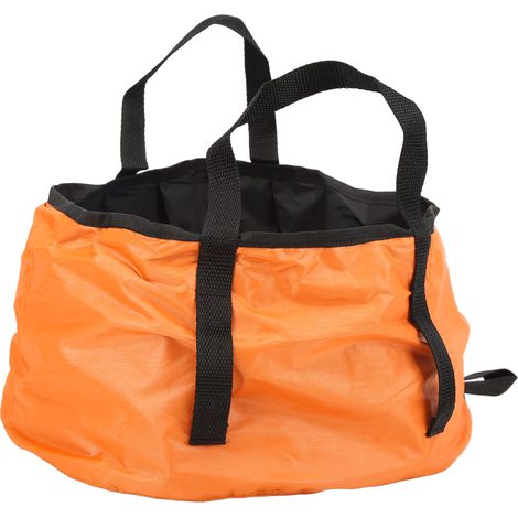 Seau de camping orange pliable robuste résistant à l'usure portable pour extérieur voyage (1/5)