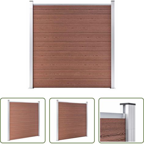 vidaXL Panneau de clôture - Clôture de jardin WPC 180x186 cm Marron (1/5)