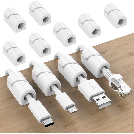 Lot de 20 clips de gestion de câbles en silicone auto-adhésifs, organisation des câbles (1/5)