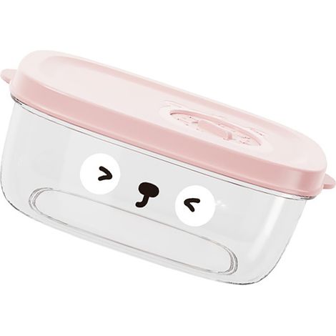 Boîtes de conservation des aliments avec couvercles, fraîcheur préservée, compatibles micro-ondes, boîtes de congélation roses à motifs. (1/5)