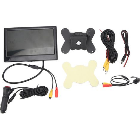 Moniteur de recul embarqué de 7 pouces, 12-24 V, écran LCD couleur grand angle de 170 degrés, entrée vidéo bidirectionnelle haute définition, convient aux camions, remorques, fourgonnettes et autres v (1/5)