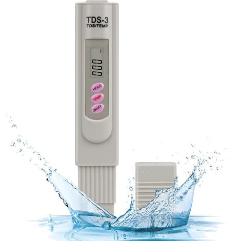 TDS-3 Testeur de Qualité de l'eau LCD Numérique, Filtre De Pureté De Stylo d'Essai d'eau TDS 0-9990 PPM Temp, Portable Testeur Mètre de Qualité de l'Eau Stylo de Température (Ne Teste PH) (1/5)
