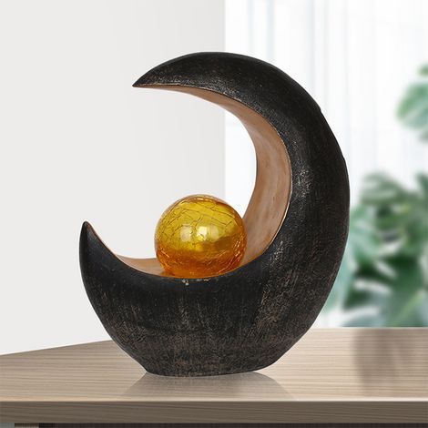 Décoration de jardin,LED Lampes solaires pour extérieur - Balcon-Layout -mignon - Ornements en résine - Lampes solaires en plein air--lune (1/4)