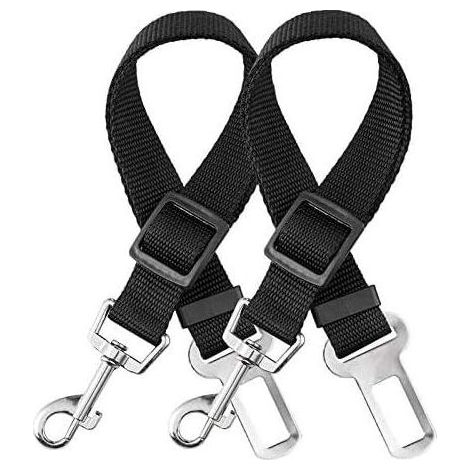 elloLife Dog Car Seat Belt, 【2-Pack】 Universal Dog Safety Belt, Adjustable Tear-Resistant Safety Belt from 50 to 90 cm for All Dogs and Cats, Nylon (1/5)