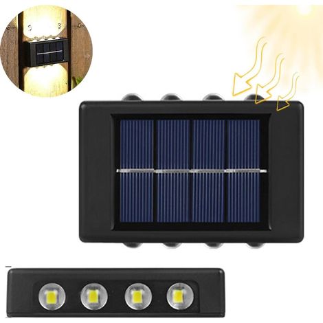 APPLIQUE MURALE SOLAIRE 8 LED IP65 BIDIRECTIONNELLE POUR JARDIN TE-B0568 (1/4)