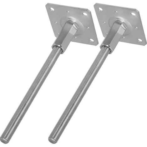 KOTARBAU® Vertikal verstellbarer Stahlpfostenfußanker für Gartenhäuser, Unterstände und Zäune, 110 x 330 mm, 2er-Set