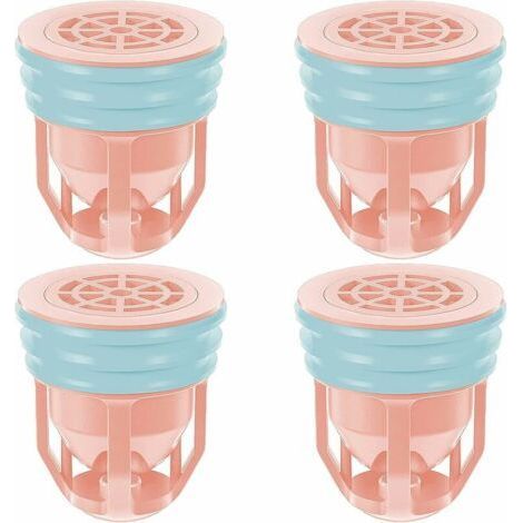 Noyau de Siphon de Sol, Grille Douche Anti Cheveux Siphon,Siphon de Sol PVC, Drain de Plancher avec Passoire Filtre,pour Salle De Bain Jardin,4 PCS,Rose, Ensoleillé (1/5)