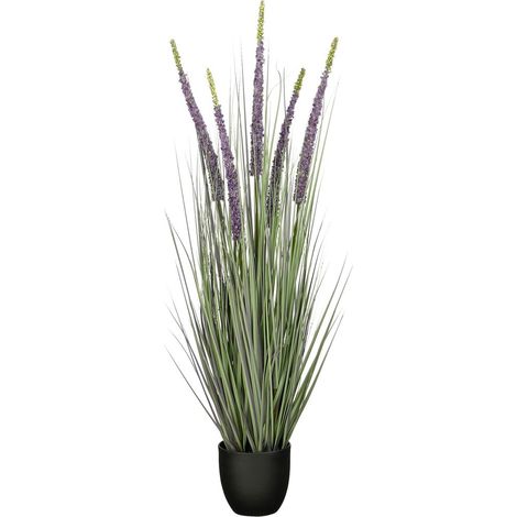 Graminée Artificielle Érémurus avec Pot Plante Décorative Intérieur Fleurs Violettes H110 cm - PANGIVO (1/5)