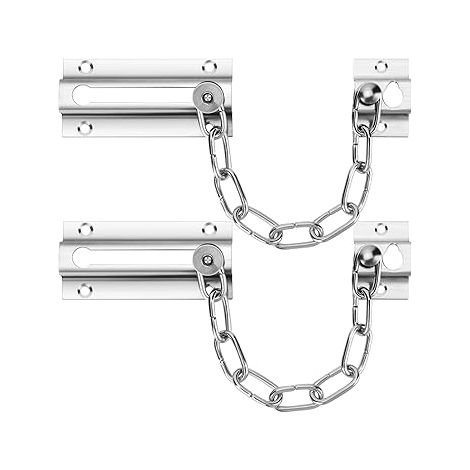 Set mit 2 Türschlossketten, Premium-Türschlosskette, verstärkte Türschlosskette, Edelstahl-Verriegelungsketten für die Innenseite der Tür, erhöhte Sicherheit und Schutz - AquaForge (1/5)