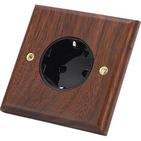 Retro Plug, Wall Socket 16A Brass Walnut Black for Bedroom (1/5)