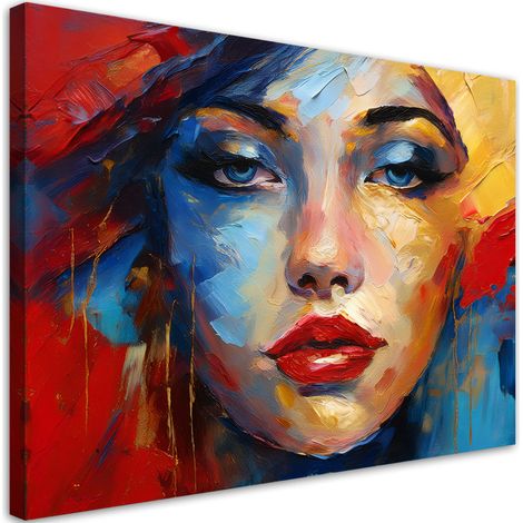 Tableau déco Femme Visage Coloré 100x70 (1/5)