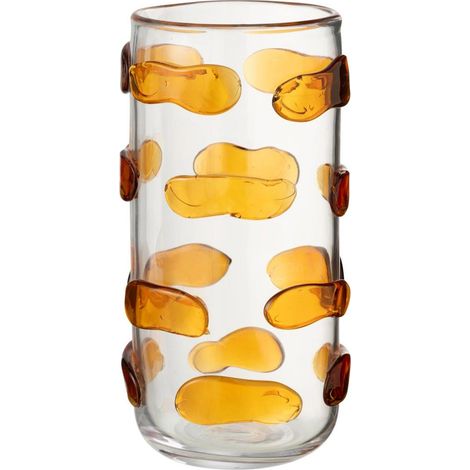 Vase Design en Verre "Pebbles" 32cm Ambre