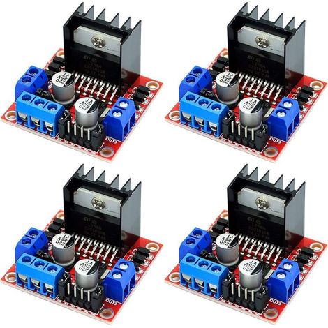 4 pièces L298N Module de carte de contrôleur d'entraînement de moteur double pont en H DC pas à pas pour Arduino (1/5)