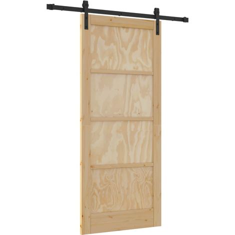 Sliding Door Natural 86 x 198.5 cm Solid Pine Wood vidaXL