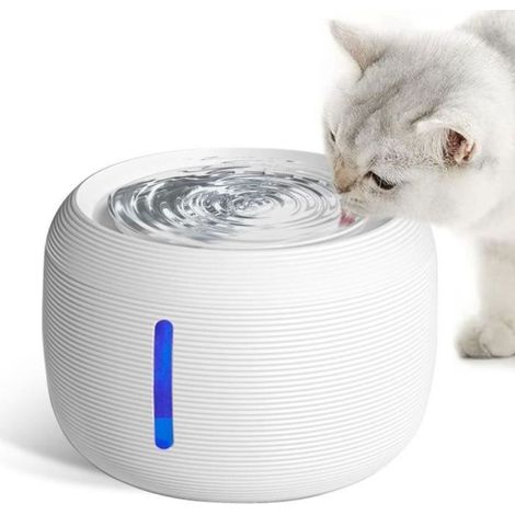 Fontaine à Eau Chat Chien Automatique 2,5L Silencieux avec LED Fenêtre Niveau d\'eau et Filtre à Charbon Actif (1/4)