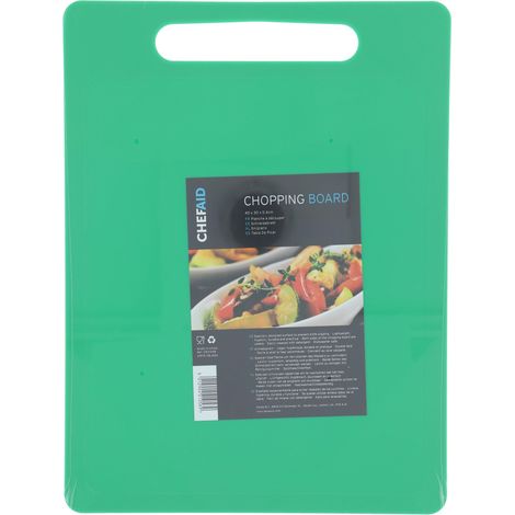 Chef Aid Tagliere grande in poliestere verde, superficie antiscivolo multiuso, facile da pulire e lavabile in lavastoviglie con manico, 40 x 30 cm, disponibile in altri colori (1/2)