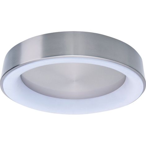 Naeve MULTO Plafonnier semi-encastré à LED intégré CCT à intensité variable, nickel satiné, 2 650-6 520 K, télécommande (1/5)