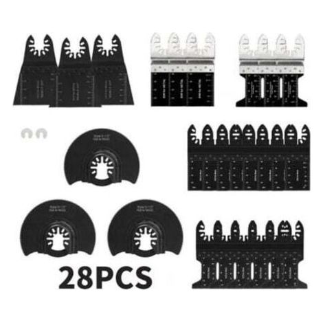28 Accessoires d'outils Oscillants Multifonctions Lame de scie universelle pour Parkside Dewalt Ryobi Bosch Couper les coins de Bois/Métal/Plastique - 2 adaptateurs,TRIMEC (1/5)