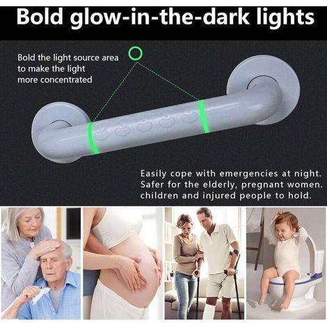 CSPARKV Barre d'Appui pour Personnes Âgées, Lot de 2 de Barre d'Appui Douche 30cm - Blanc - Barre d'Appui WC Pour Salle de Bain en Acier Inoxydable, Barre de Maintien Douche (1/4)