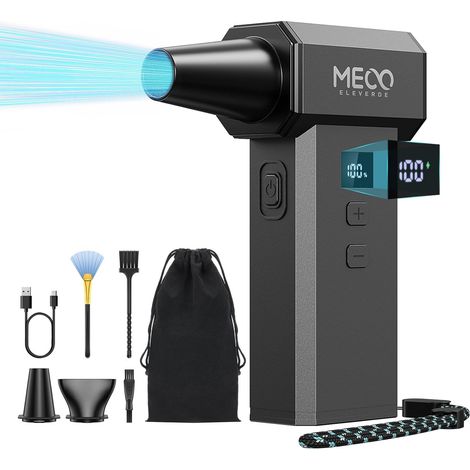 Souffleur Air Comprimé, 220.000 TR/Min, 100 vitesses et Affichage LED Mini Soufflette sans fil Puissant avec Batterie 8000mAh, Bombe Air Sec pour Nettoyage PC, Voiture, Clavier, Maison