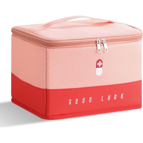 Trousse de Secours Vide 10L,Trousse Medicaments Voyage XXL,Trousse Pharmacie,avec Poignée, Tissu D'Oxford éTanche, pour Maison, L'école,Voyages, Camping(Rose) (1/5)