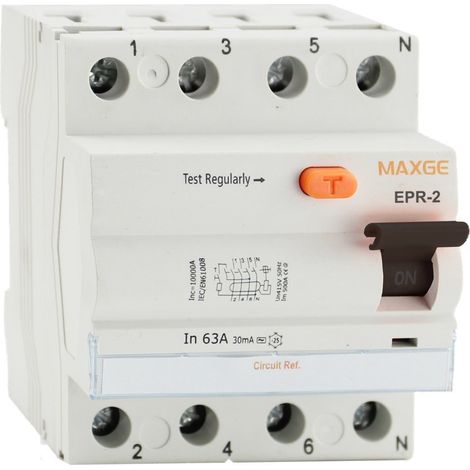 Diferencial industrial Maxge 4P 63a 30Ma 10kA Clase A Superinmunizado
