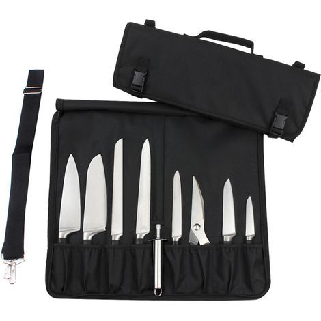 Étui à couteaux, sac à rouleau de chef avec bandoulière et poignée durables, étui à couperet à viande Portable (1/5)