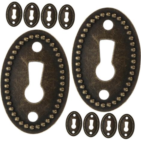 Lot de 10 plaques recouvrement ovales pour serrures meubles (1/5)