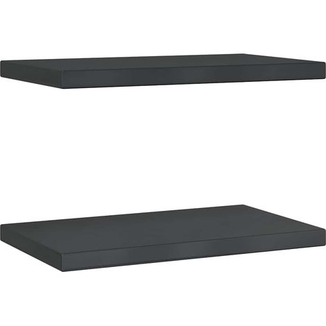 Étagères murales 2 pcs,Étagère flottante 50x30x3 cm noir acier inoxydable CFW13416 (1/5)