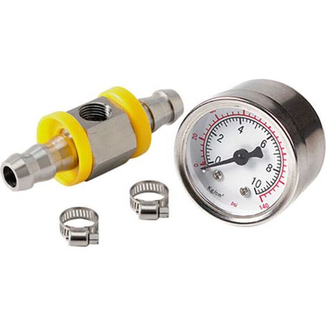 Fahrzeugmodifikationsteile 3/8"-Kraftstoffleitung, Kraftstoffdrucksensor, T-förmiger Schlauchverbinder 1/2 - 1/2 Kombination (Verbinder + Kraftstoffanzeige) (1/4)