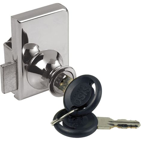 Cylindre de serrure pour porte en verre sans perçage Chromé Noir