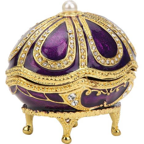 Lila Emaille-Ornament im südostasiatischen Stil mit Kunstperlen und Strasssteinen zur Heimdekoration (1/5)