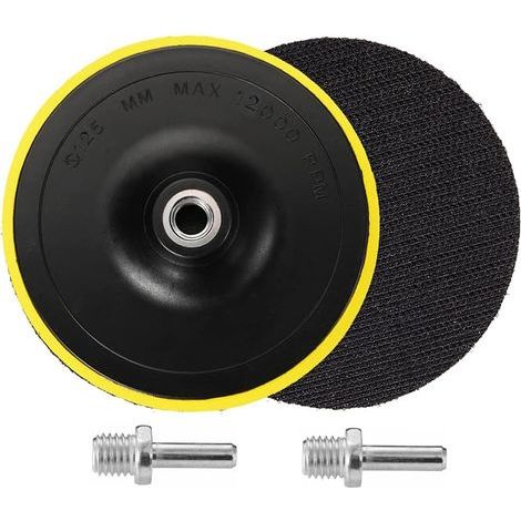 Lot de 2 Plateaux de Ponçage 125mm Disques Abrasifs Assiette de Ponçage avec Filetage M14 Fermeture Auto-agrippante Plaque (1/5)
