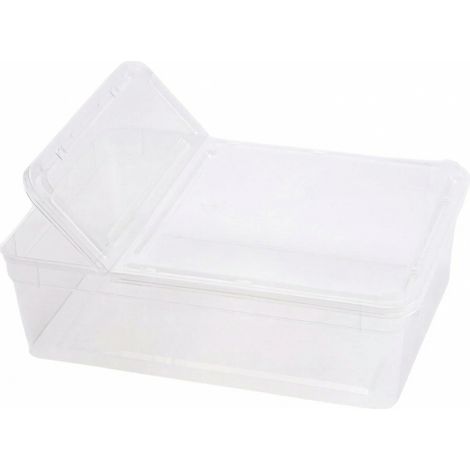 Contenitore per allevamento Braplast da 3 litri con ventilazione, dimensioni 24,5x18,5x7,5 cm - per ragni, isopodi e insetti. (1/4)