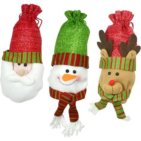 3Pcs Different Style Christmas Decoration Santa Tree Wine Bottle Bag Cover Dinner Party Table Decor (1/4)