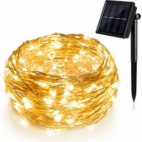 Guirlande Solaire LED en Fil de Cuivre Multicolore, 300 LED, 8 Modes, Étanche pour Jardin et Noël (1/5)