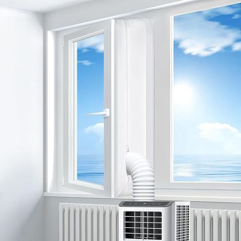 300cm Kit D'étanchéité Pour Fenêtre De Climatiseurs Portables , Kit D'aération De Fenêtre 100% Étanche , Protection Anti-air Chaud-froid Étanche Pour Climatiseurs Portables Et Sèche-linge (1/5)