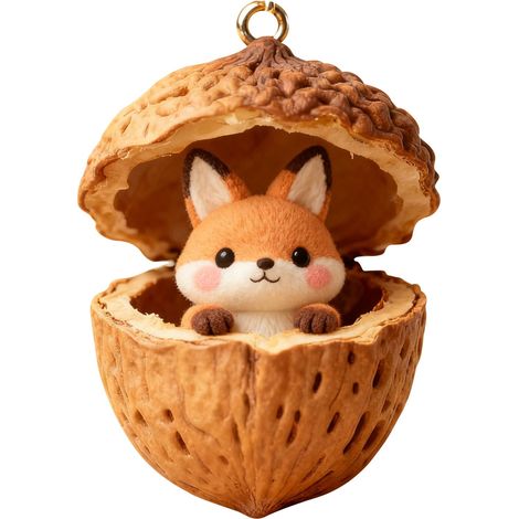 Glande Décorative - Ornements Noël Thème Forêt - Accroche pour Clés Voiture ou Sac à Dos - Décoration Intérieure Rustique - Lot de 1 (1/5)
